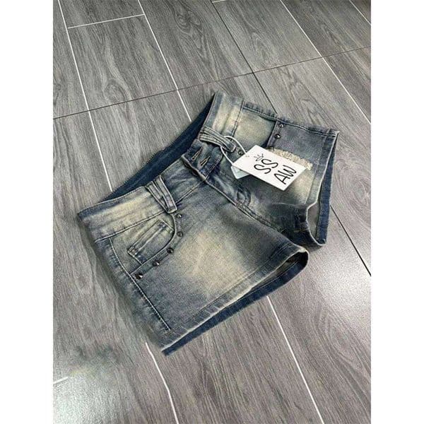 American Vintage Denim Women Summer Punk Low Waist Slim Y2K Rock Streetwear Sexy All Match Female Shorts Jeans New H260209