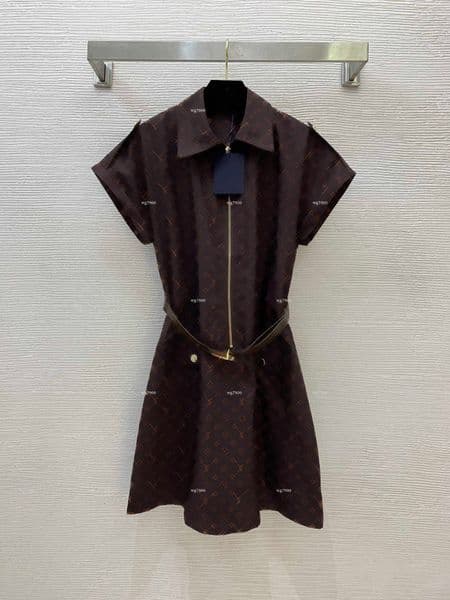 Top Collar women dress Summer lady dresses women designer clothes waist-cinching short-sleeve skirt A015X01N117