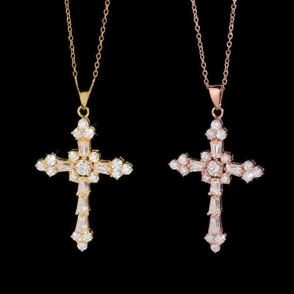 Pass Tester Classic Iced Out Hip Hop Style Link Chain Sier VVS Moissanite Dia Women Jewelry Cross Pendant Necklace 48