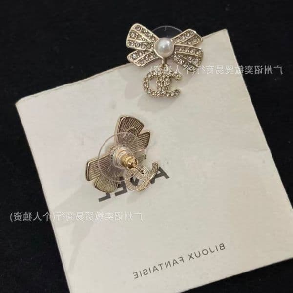 Designer jewelry channels earring cc earrings Bowknot Inlaid Diamond Stud Earrings for Women Fashion Pearl
