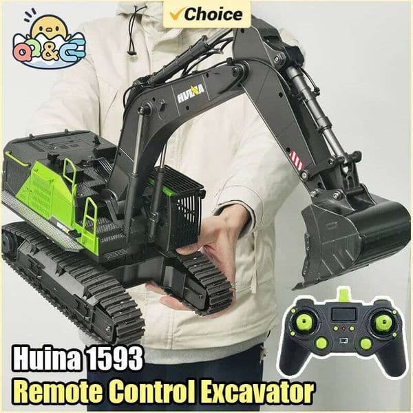 Rc Crawler 1/14 HUINA 1593 582 RC Excavator Dumper Truck Alloy Tractor Loader radio control car 2.4G Radio Controlled Car Engineering Toy For Boy Drift Car