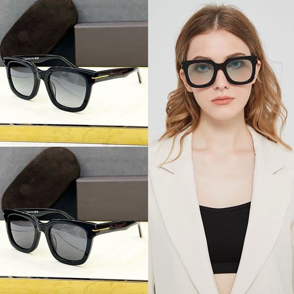 New Trendy Mens Womens Sunglasses Acetate Square High Quality Frame Anti Blue Light UV400 Beach Travel Style FT1115
