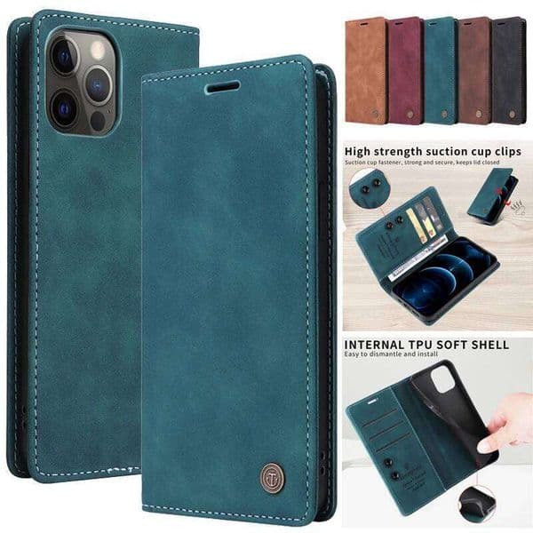 Wallet Flip Case on For iPhone 16 Ultra 15 14 Plus 13 12 Pro 16Pro Max Cover Suction Cup Leather Stand Phone Protective Bags H260209