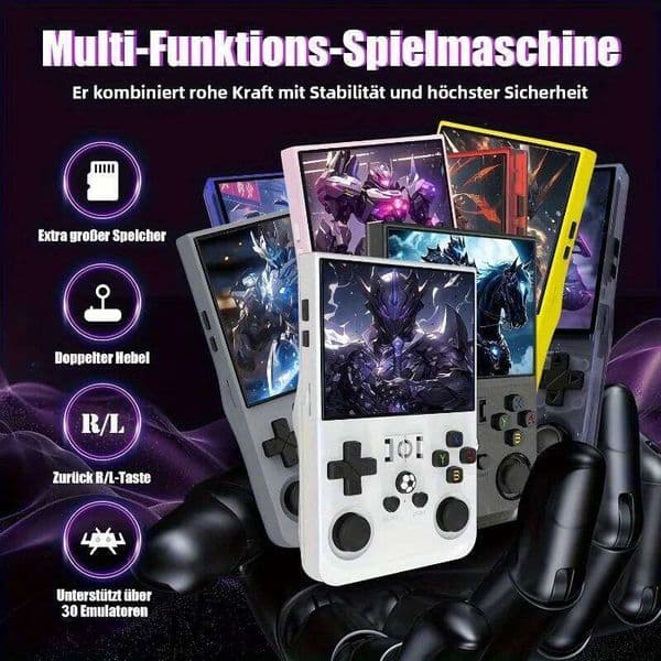 R36MAX retro handheld console Linux system 4.0-inch IPS screen, equipped with professional RK3326 game chip, 18000+games X260209