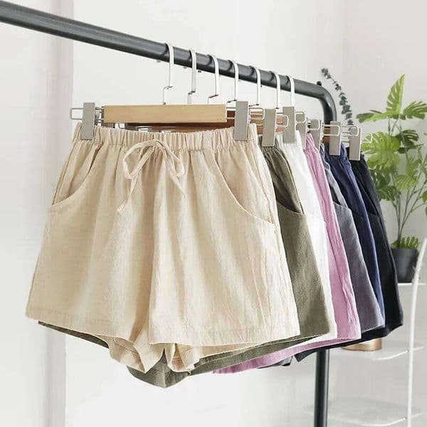Summer Solid Color Basic Pants High Waist Fashion Communte Sports Elastic Comfortable Shorts Casual Office Lady Chic Gym Short H260209
