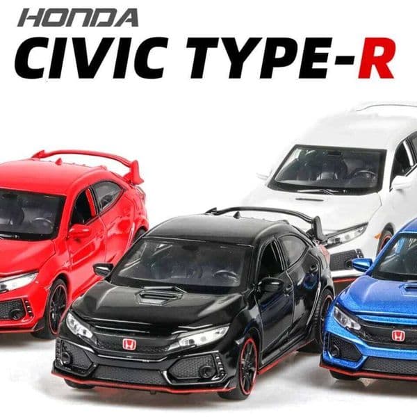 1:32 Scale Honda CIVIC TYPE-R Alloy Diecast Toys Models with Sound Light Miniature Vehicles Children Adult Birthday Gifts 26H0209
