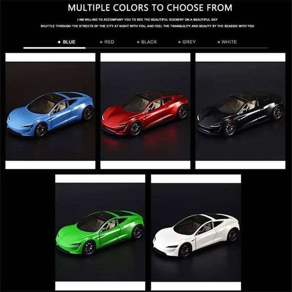 1:24 Roadster MODEL Y Model 3 Tesla model S Alloy Car Sound Light Children Toy Collectible Birthday gift 26H0208