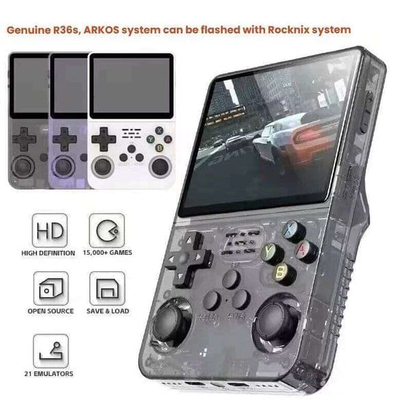 Open Source R36S Retro Handheld Game Console Linux System 3.5 Inch IPS Screen Portable Pocket Video Player R35S 64GB Games X260209
