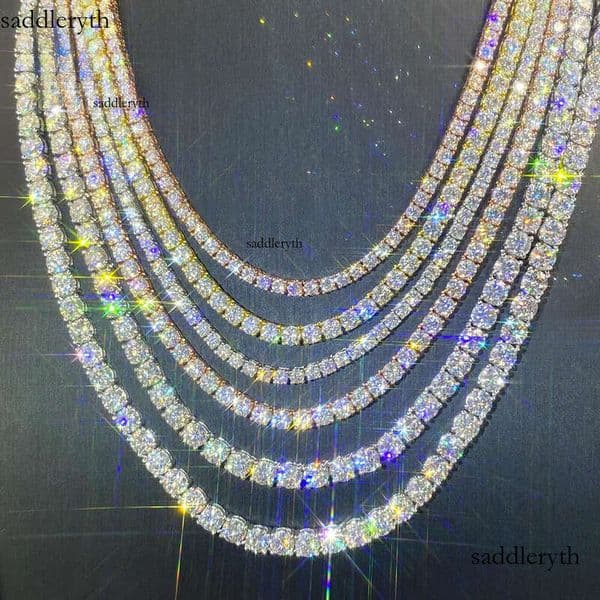 CHEAPEST in HISTORY Large Stock Tennis Chain Necklace Bracelet 2MM 3MM Hip Hop Iced Out Jewelry Moissanite Chains c1