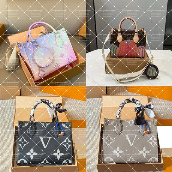 Designer tote bag Onthego bags Embossed Flower Large Capacity GM MM shoulder bags Fashion Sac Femme shopping crossbody Bags Women Handbag Handle purse top quality