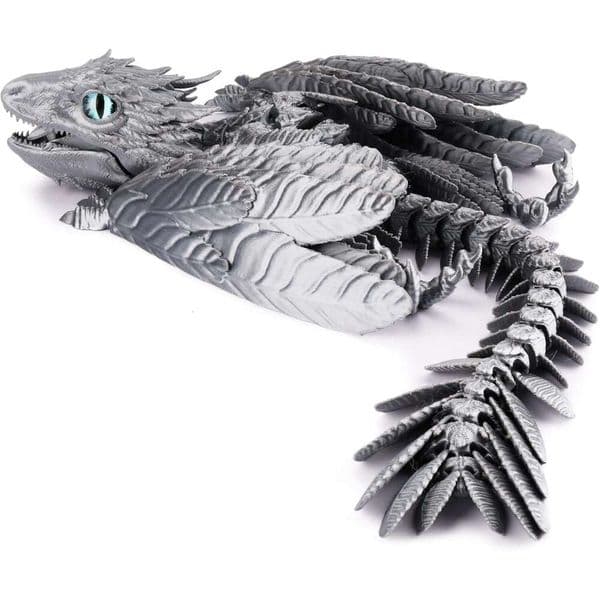 Guwewu Feathered Wyvern, 3D Printed Articulated Fidget Dragon - Desktop Pet Thunderclaw