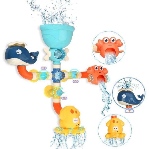 Baby Bathtub DIY Pipes Tubes Bath Time Water Game Spray Swimming Bathroom Toys for Toddlers Kids Gifts Birthday Gift 26W0210
