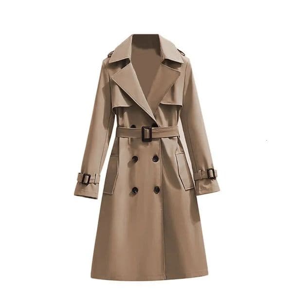 Casual Chic Korean Style Womens Long Sleeve Coat Spring Autumn Fashion Middling Length Outerwear Elegant Windbreaker 260120