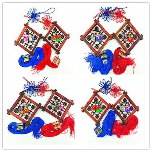 Bestseller Ethnic Folk Crafts Pendant Korean Hanbok Couple Wedding Doll Red Blue Living Room Wntrance Wall Decoration ZF201 ddmytues