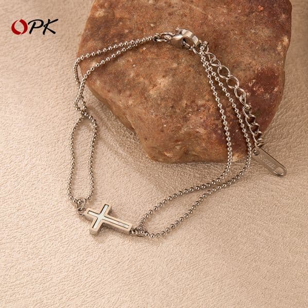 style cross bracelet for women, adjustable exquisite Cuban twist chain wrist chain, bridesmaid jewelry