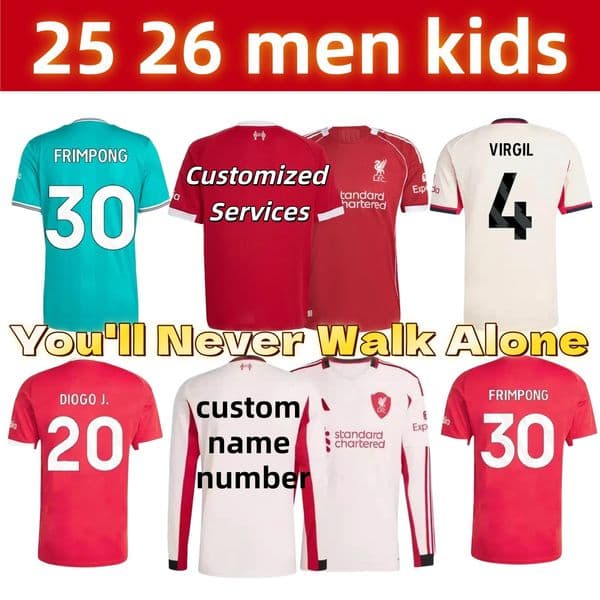 25 26 soccer jerseysWIRTZ ALLISTER football shirts 2025 2026 DIOGO J GAKPO football shirts men kids kits MSALAH FANS Player FRIMPONG DARWIN SZOBOSZLAI ELLIOTT