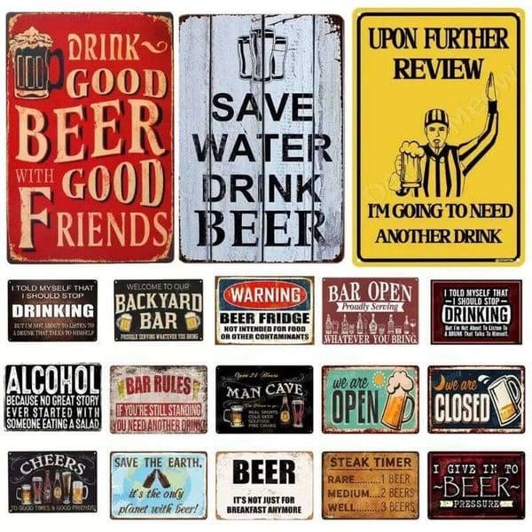 Tin Vintage Alcohol Metal Sign SAVE WATER Backyard Retro Plaques Man Cave Pub Decor Bar Iron Painting 26L0210