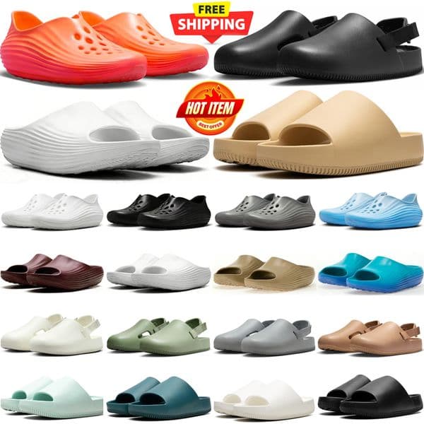 free shipping designer calm mule slippers ReactX Rejuven8 slide Vista Sandal mens sneakers Safety Orange Triple White Black Green women trainers