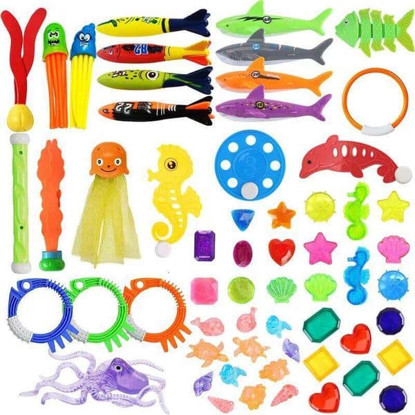 Children Diving Toy Set Plastic Kids Underwater Training Summer Float Swimming Pool Accessories Torpedo Seaweed Water Toys TMZ 26W0210