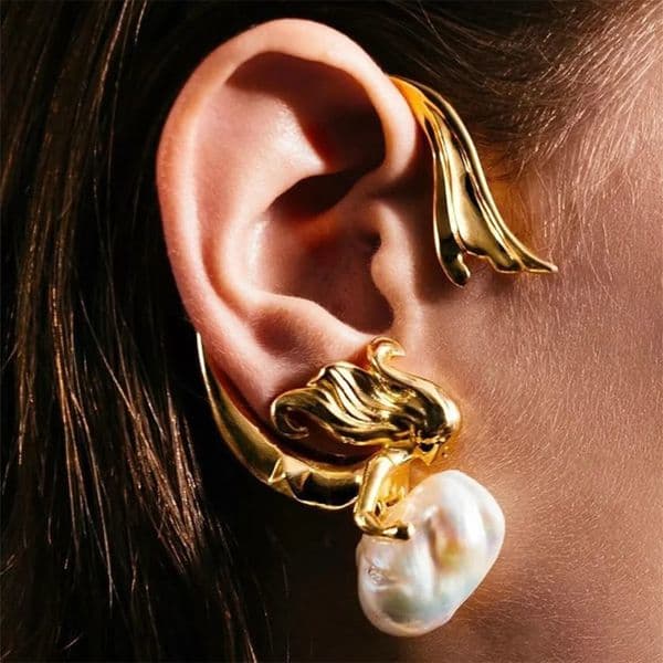 Personality Elfr Mermaid Ear Tips No Pierced Ear Clip Ear Hook Jewelry for Women 2025 Fashion pearl Earrings Gifts 260120