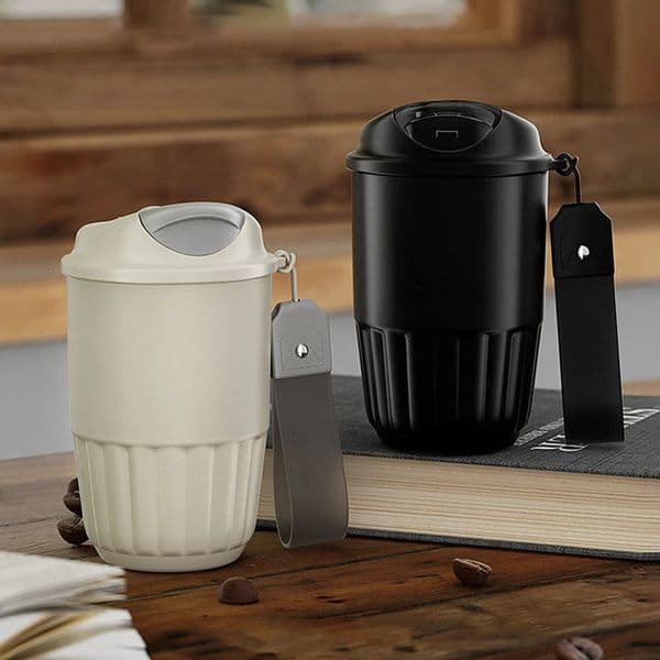 400ML Ceramic Liner Thermos Coffee Cup Travel Coffee Mug Vacuum Insulated Thermos for Coffee Thermal Cup Tumbler Birthday Gift 260130