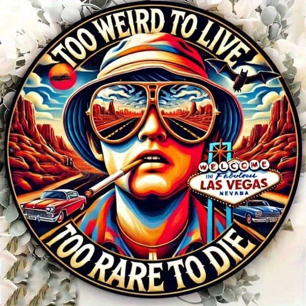 Retro "Las Vegas Fear and Lovely" Aluminum Metal Sign - 8x8" 2D Flat Street Art Plaque, Ideal Indoor Decor for Bar Club Home 26L0210