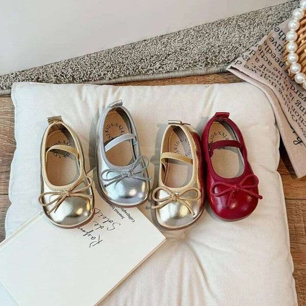2024 Spring&Autumn Children's Little Leather for Girls Korean Girls' Soft Sole Bow Anti Slip Fashion Princess Single Shoes 26H0210