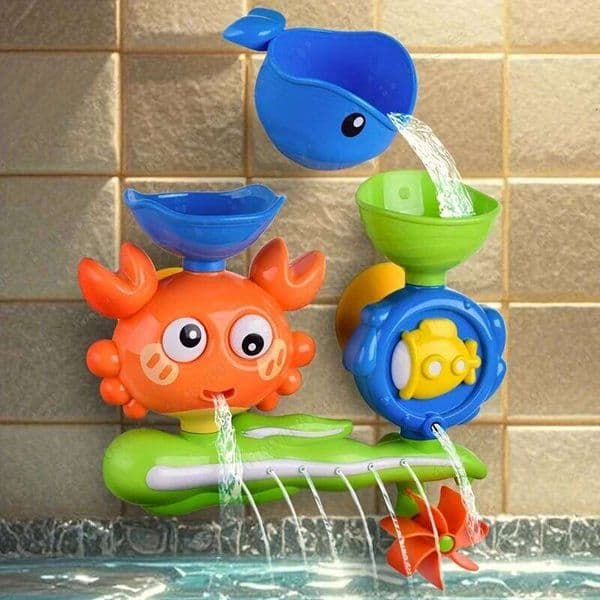 1pc Children'S Bath Water Wheel with Suction Cup, Rotating Function, Interactive Bathroom Toy for Fun in The Bathtub. 26W0210