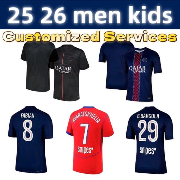 psges jersey 25 26 Ousmane Dembele jersey KVARATSKHELIA football shirts JOAO NEVES Football Shirt D.DOUE VITINHA HAKIMI Donnarumma kit Soccer Jerseys kids paris