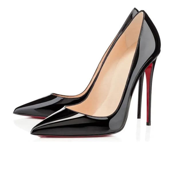 fuben 2026 high heels Brand Designer Women's High Heels Red Shiny BottomShoes 8cm 10cm 12cm Stiletto Genuine Leather Woman Pumps with Dust Bag us4-13