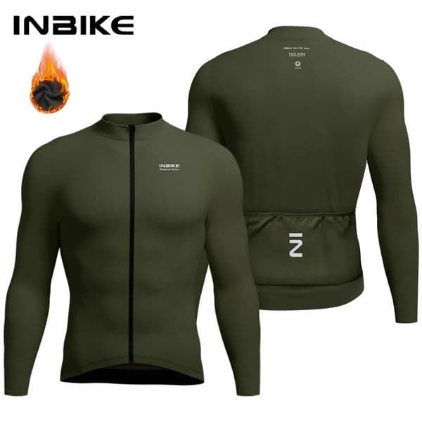 INBIKE Winter Cycling Jersey for Men Fleece Lined Thermal Bike Top Cool Weather Road Mountain Bicycle Clothing 260206