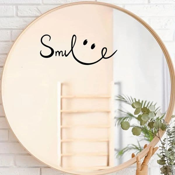 Smile Mirror Wall Sticker Removable Stickers Diy Wallpaper For Hallway Decoration Murals 260122
