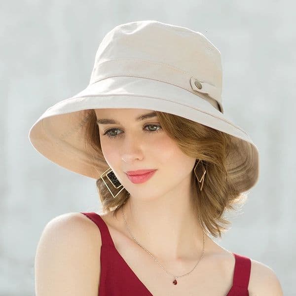 ENJOYFUR Summer Cotton Sun Hats For Women Wide Brim And Breathable Bucket Hats Youth Fashion Caps 260208