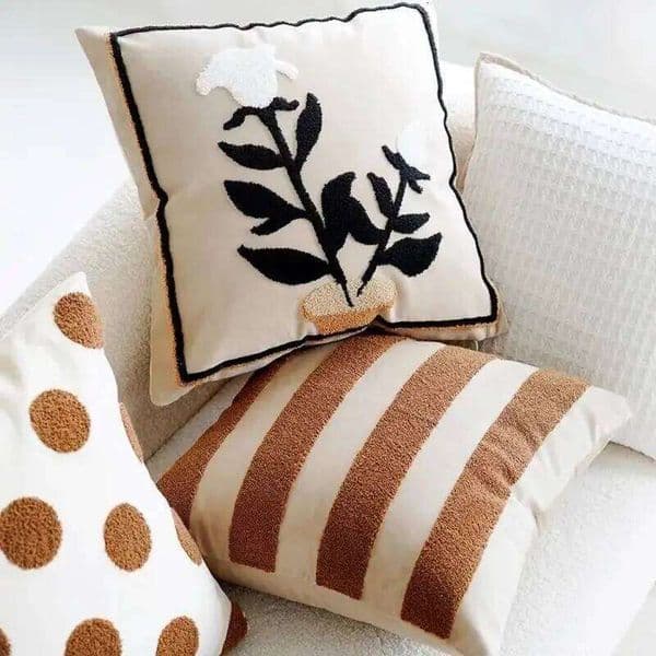 45x45CM Brown Vintage Nordic Throw Pillow Cream Light luxury Sofa Cushion Waist Cover Simple Decorative Pillowcases 26L0211 Pillow Case