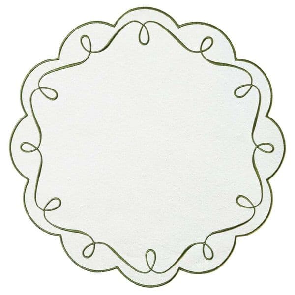 Round Placemat Embroidered Napkin Lace Edge High-End Hotel Western Restaurant Table Heat Insulation Mat Party Event Decoration Cloth B5 thumbnail 2