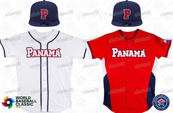 Team Panama 2026 World Baseball Classic WBC Baseball Jersey Ruben Tejada Edmundo Sosa Jhonny Santos Jose Ramos Andy Otero Dario Agrazal Logan Allen Jaime Barria