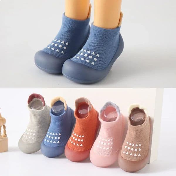 Baby Boy First Walkers Children Sock Shoes Non-slip Floor Socks Boy Girl Soft Rubber Sole Shoes Toddler Sock Infant Booties 260204