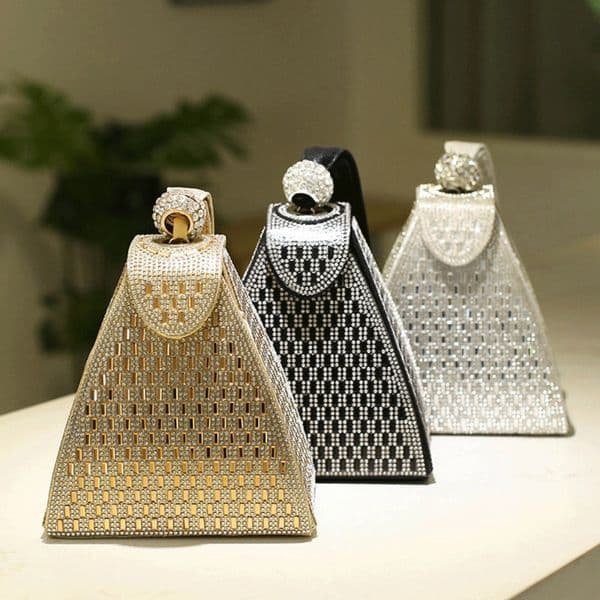 Rhinestone Bag Fashion Diamond-encrusted Evening Bag Handbag Bling Personalized Triangular Small Bag