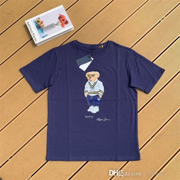 Mens Designer T Shirt Unisex Fashion T-Shirt Bear Printed Loose Tees Tops Couple Casual Short Sleeve Round Neck Tshirts