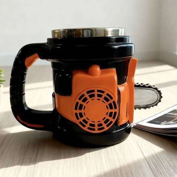 Funny Chainsaw Design Water Cup 300ml Stainless Steel Inner Liner Resin Coffee Mug Ideal Birthday & Christmas Gift 26L0211