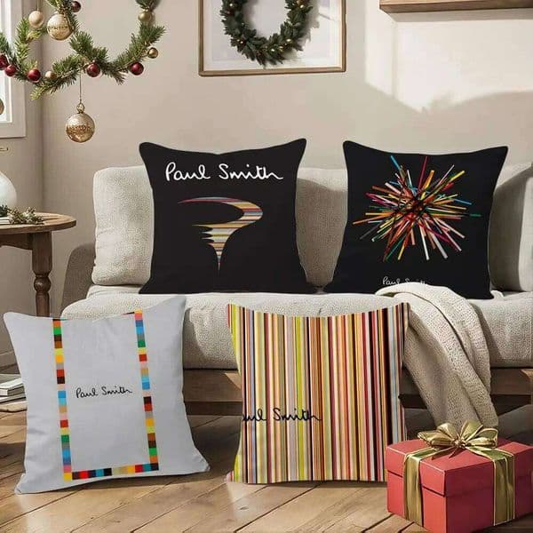 S-Smith-S fashion P-Paul-S Pillow Case Silky Short Plush with Invisible Zipper Dustproof Sofa Cushion Cover for Home Decor 26L0211