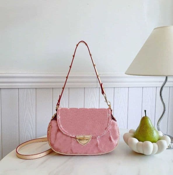 Umhngetaschen Fashion Jean Bag Designer Pink Denim Schulterkreuzkrper Griff Shopping Cluth Draw -Knorder -Tasche FXZA