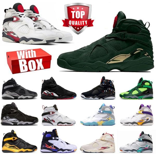 With Box 8 8s Basketball Shoes BIN 23 Bugs Bunny White True Red Aqua Playoffs Aqua Blue Valentines Day Men outdoor Sports trainers Sneakers size 40-47