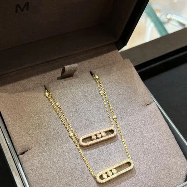 Womens necklace sliding Diamond designer jewelry chains pendant titanium steel charm anniversary gift for women gold plated holiday gifts