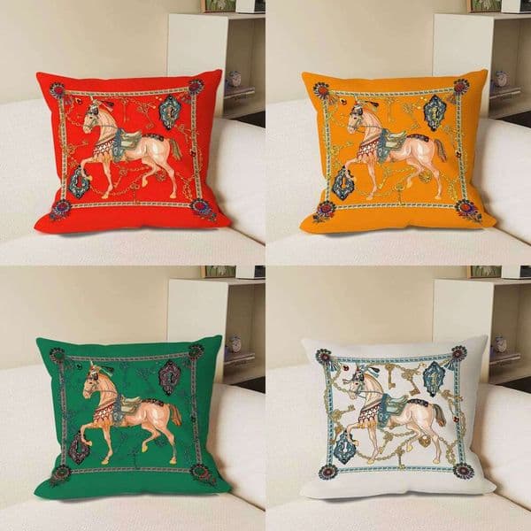 European Style High-End Sofa Horse Cushion Decoration For Living Office Model Room Simple Retro Luxurious Back B2 Y260525