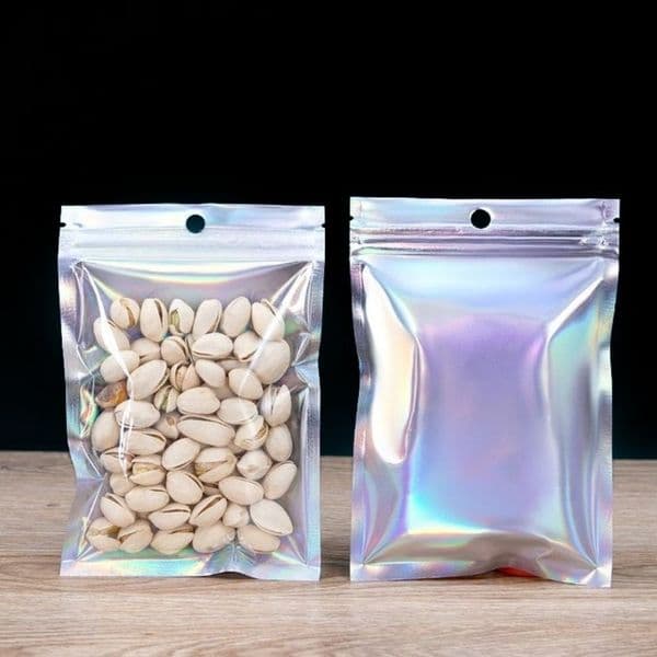 Rainbow Multi-Purpose Transparent Self-Close Plastic Bags - Perfect Storage Solution for Electronics & Collectibles