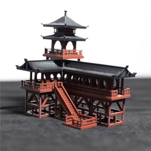 Bestseller 3D Printing Corner Style Stilted House Chinese Model Pavilion Bonsai Ancient Architecture Landscape Decoration Ornament ZF404 ddmytues