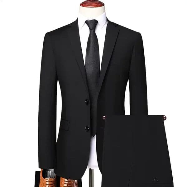 S-8XL Blazer Pants Mens Fashion Business Casual Outdoor Gentleman Trend Single Breasted Wedding Slim-fit British Style Suit 260122