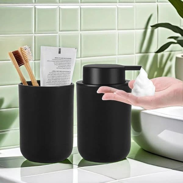 Foam Soap Dispenser with Mouthwash Cup Bathroom Refillable Foaming Hand Soap Lotion Bottles Kitchen Hands and Dish Soap Bottle 260208