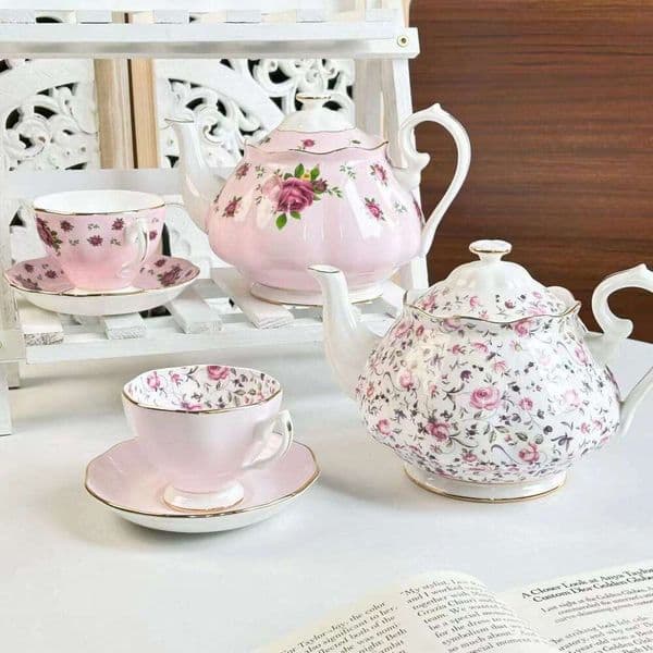British Albert High-End Exquisite Elegant Coffee Cup And Saucer Rose Full Flower High-Quality Photo Prop Teacup B5